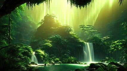 A fragrance that transports you to a lush paradise with the tantalizing scents of exotic greens and bright fruits highlighted with vibrant notes of fresh kiwi, crisp greens, and bamboo leaves with sophisticated hints of soft amber and white musk.